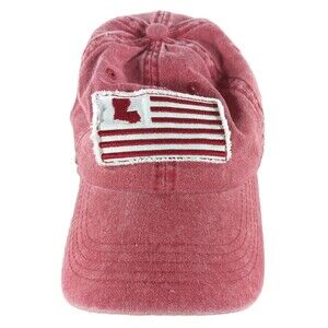 Baseball Cap Louisiana flag Washed Worn Look One Size Fits Most Red by Home Free